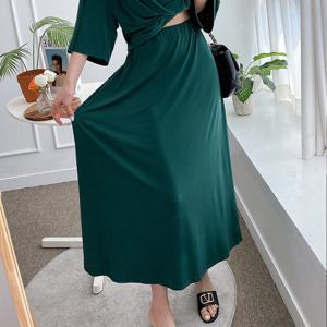 나야홍 / 빅사이즈 506 아이스A라인롱스커트 DRAK110