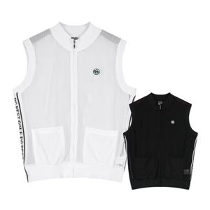 보스케 남자 여름 골프웨어 골프 메쉬 레터링 집업 조끼 LB250619216