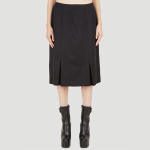 25 FW 라프 시몬스 플리츠 하이 웨스트 테크 미디 스커트 블랙 221 W427A 0099
