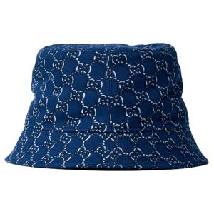 25 FW 구찌 3D GG 올오버 슈프림 로고 패턴 코튼 트윌 버킷햇 블루 817427 4HBDN 4000