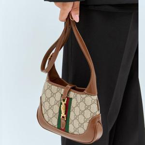 25 FW 구찌 미니 잭키 Jackie 1961 슈프림 숄더백 브라운 637092 HUHHG 8565