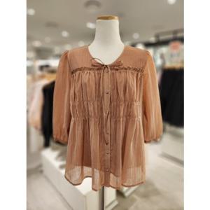 [SOUP]숲 7부 소매 가슴셔링 블라우스 (SB8LS81)