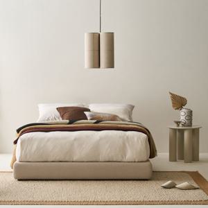 리바트 세계가구 프라하 패브릭 퀸 침대 프레임 무헤드형