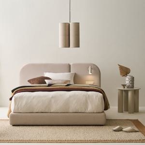 리바트 세계가구 프라하 패브릭 퀸 침대 프레임 기능형