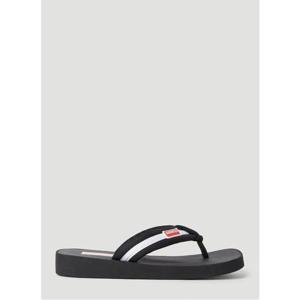 25 FW 겐조 로고 패치 스트라이프 스트랩 플립플랍 샌들 블랙 FD52MU090F51 99