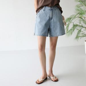 [피핀] 710759 A라인 옆트임 데님 숏팬츠