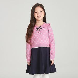 [닥스리틀]닥스리틀 로고 자카드 스웨터 원피스 DTW10NA55M_PK