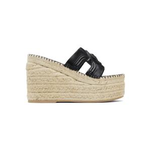 25 FW 베르사체 여성 블랙 메두사 플랫폼 에스파듀 힐 샌들 251404F125011