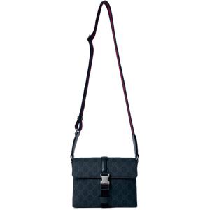 25 FW 구찌 GG 로고 버클 스트랩 올오버 패턴 미니 크로스백 블랙 816953 FAD8C 1049