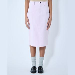 25 FW 구찌 Delave 사이드 포켓 패치 코튼 미디 스커트 핑크 817067 Z7AHS 5589