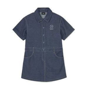 M MLB키즈트레이닝세트 NQK 7FOPB0241-50NYS BASIC 데님 셔츠원피스