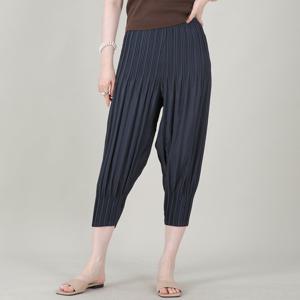 애비뉴투지 엄마옷 이단 플리츠 허리밴딩 봄 여름 칠부 배기 바지 P07540