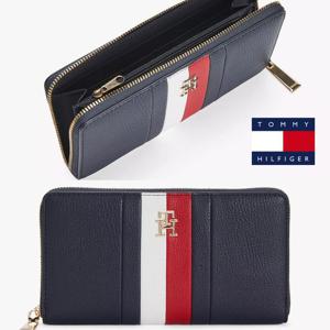 타미힐피거 XW04740-CIK 여자 지갑 시그니쳐 스트라이프 지퍼 장지갑