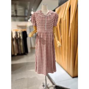 ab.fz 레이스 카라 지지미 체크 원피스 (ABXZ3HO07H) US