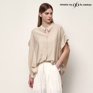 [나인식스뉴욕(영캐릭터)]언발 차이나카라넥 반팔 셔츠 (NP2BA051L0)