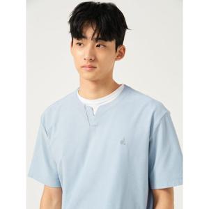 [25FW 신상] [빈폴멘] 메쉬 슬릿넥 반소매 티셔츠  블루 (BC5742C02P)