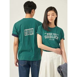 [25FW 신상] [빈폴멘] 남녀공용 GOOD LUCK 그래픽 라운드넥 티셔츠  그린 (BC5742C91M)