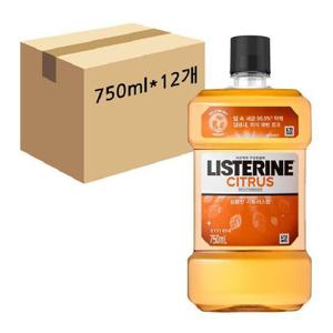 [땡큐온]리스테린 내츄럴 시트러스향 구강 청결제 750ml x12개