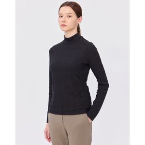 닥스 골프 여성 24FW 스테디셀러모크넥 체크 스트레치 긴팔티셔츠 (BLACK) WNTS4C613BK