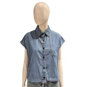 [에이비에프지]짧은소매 카라넥 청남방 ADZ3HB43H