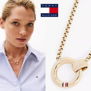 타미힐피거 TX003885-710 여자 시그니쳐 스트라이프 서클 로고 패션 목걸이