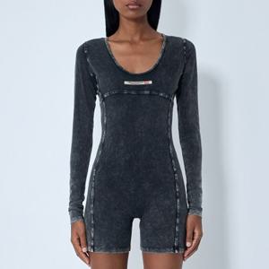 25 FW 디젤 Karim Dnm 로고 패치 스쿱넥 워싱 코튼 저지 점프수트 A18325 0SHAN 900A