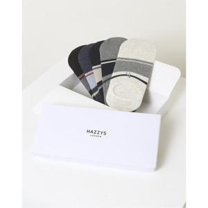 [헤지스] HJSS5F200WT_남성 네이비 라인배색 면혼방 덧신양말5종세트