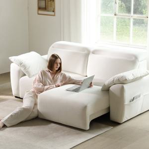 마루이 모넬 타이보텍스 모션 와이드 슬라이딩 리클라이너 3인 패브릭 소파