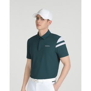 헤지스 골프 25SS ONLINE EXCLUSIVE 그린 남성 스윙핏 소매 포인트 반팔 티셔츠 HUTS5B903E3