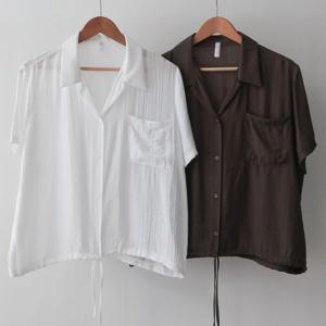 나야홍 / 빅사이즈반팔셔츠 U773L506 초코라떼조임매듭남방 GO