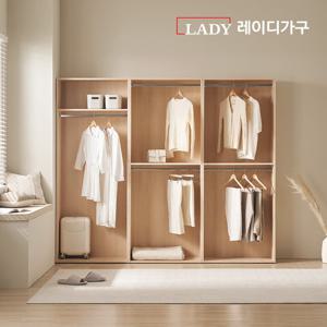 레이디가구 이안 드레스룸 240cm A세트 (80cm 1단 행거형+80cm 2