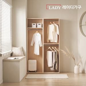 레이디가구 이안 드레스룸 120cm A세트 (60cm 1단 행거형+60cm 2