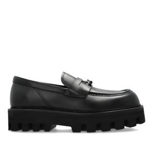 알렉산더맥퀸 블랙 레더 청키 솔 메탈 비트 로퍼 831193WIAER 1