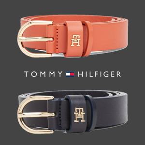 타미힐피거 TOMMY HILFIGER AW16836-DW6 여자 모노그램 로고 슬림 가죽 벨트