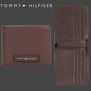 타미힐피거 TOMMY HILFIGER AM13251-GB6 남자 모노그램 접이식 페블 가죽 지갑