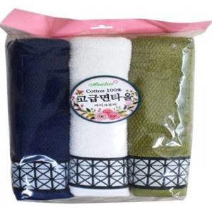 아젤리아 네이비면타올 3P_3521 타올 타월 수건 미용수건 세수타올 세안수건 세면타올 세면타올 여행용타올