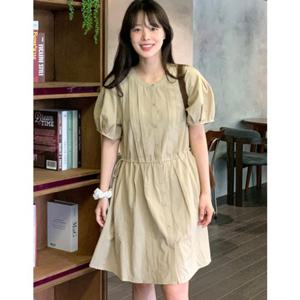 올리브데올리브 코튼 미니 플레어 핀턱 원피스 OW5MO5500