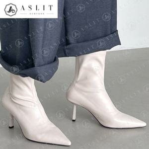 [애슬릿] 스틸레토 여성 지퍼 스판 삭스 앵클 부츠 힐