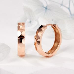 [비앤비골드] 14K 볼륨 엠보컷팅 원터치 링 귀걸이 L 한쌍 PNE41757