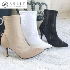 [애슬릿] 여성 빅사이즈 스틸레토 패딩 앵클 부츠