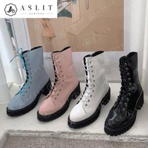 [애슬릿] 여성 미들굽 옥스퍼드 레이스업 워커 부츠