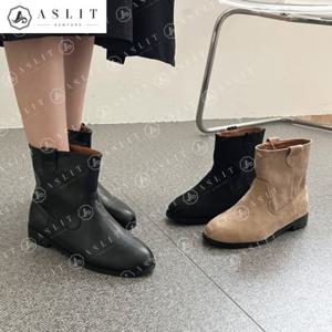 [애슬릿] 넓은 통 여성 스웨이드 발목 앵클 숏 부츠