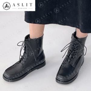 [애슬릿] 스티치 안감 기모 여성 워커 플랫 앵클 부츠