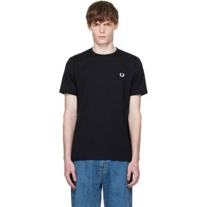 25 FW 프레드페리 남성 블랙 링거 티셔츠 252719M213003