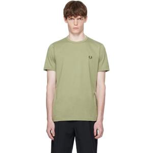 25 FW 프레드페리 남성 카키 링거 티셔츠 252719M213002