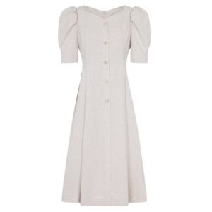 [라인어디션]하트넥 퍼프 소매 원피스 (NCOPNG71)