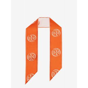 [TORY BURCH] 라프리마 여성 보우 타이 앤 메달리온 로고 리본 실크 174863 600 Pepperoncini /12