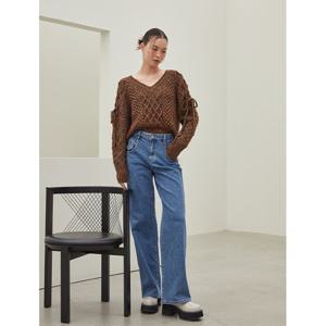 [에고이스트]포켓 배색 포인트 와이드 데님 팬츠 (EQ4DP963)