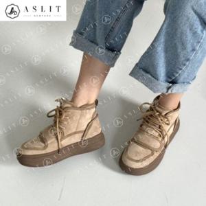 [애슬릿] 스웨이드 레이스업 벨크로 키 높이 운동화