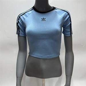 아디다스 여성 3S 베이비 티 크롭 애쉬 블루 반팔 티셔츠 JY4857